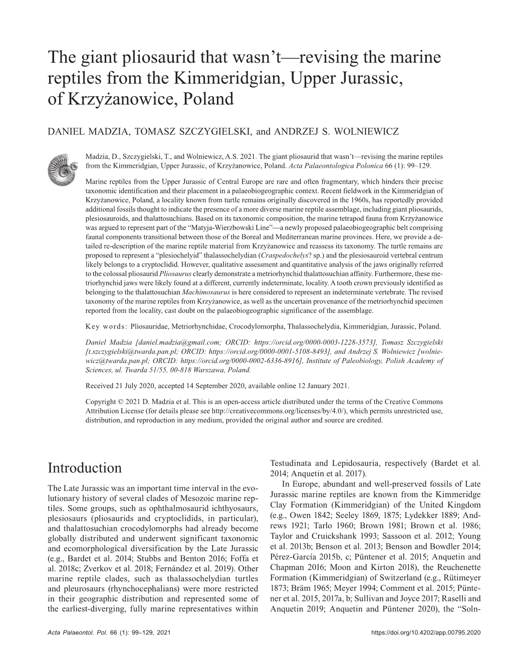 The Giant Pliosaurid That Wasn't—Revising the Marine Reptiles From