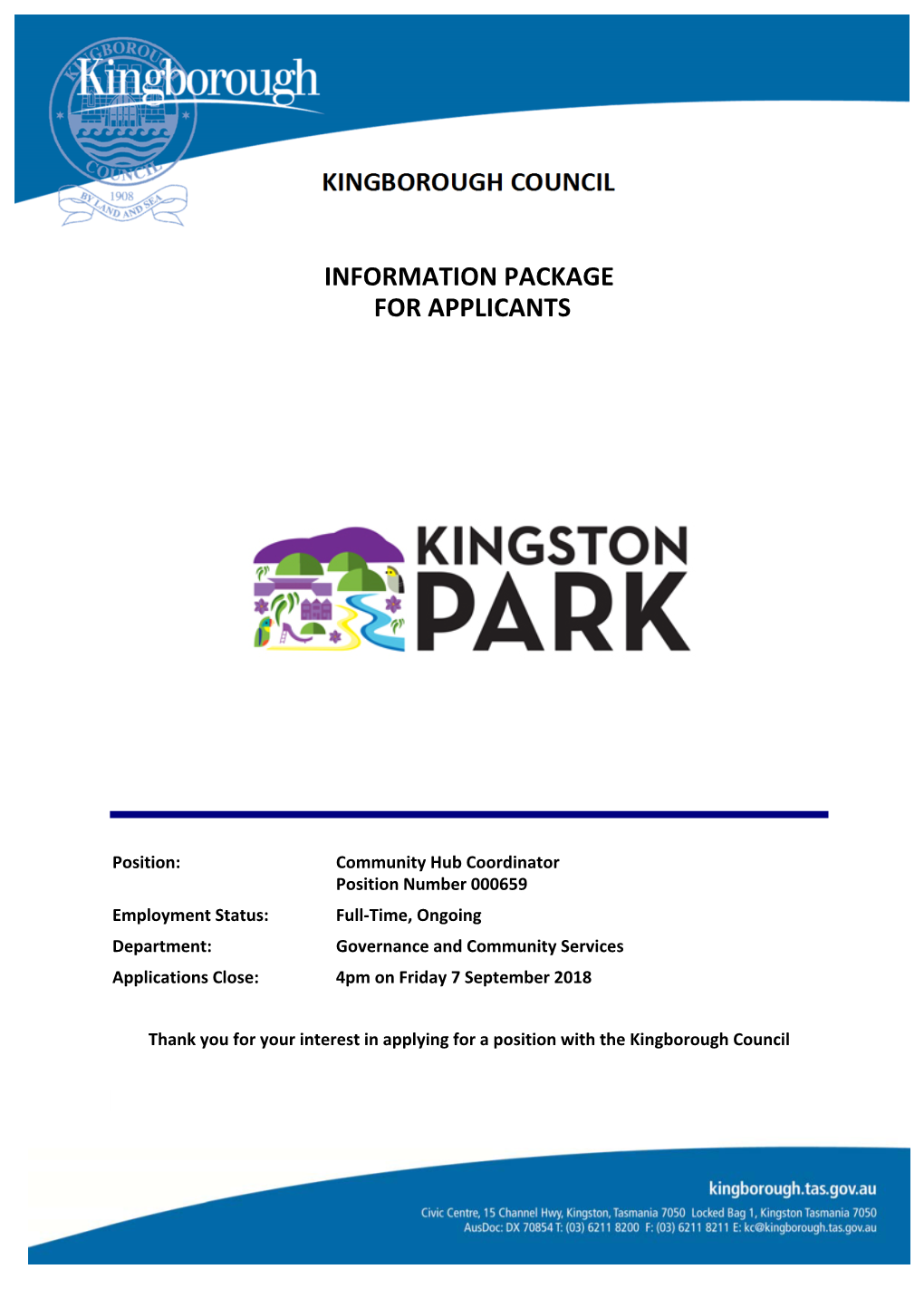 Kingborough Council Information Package For