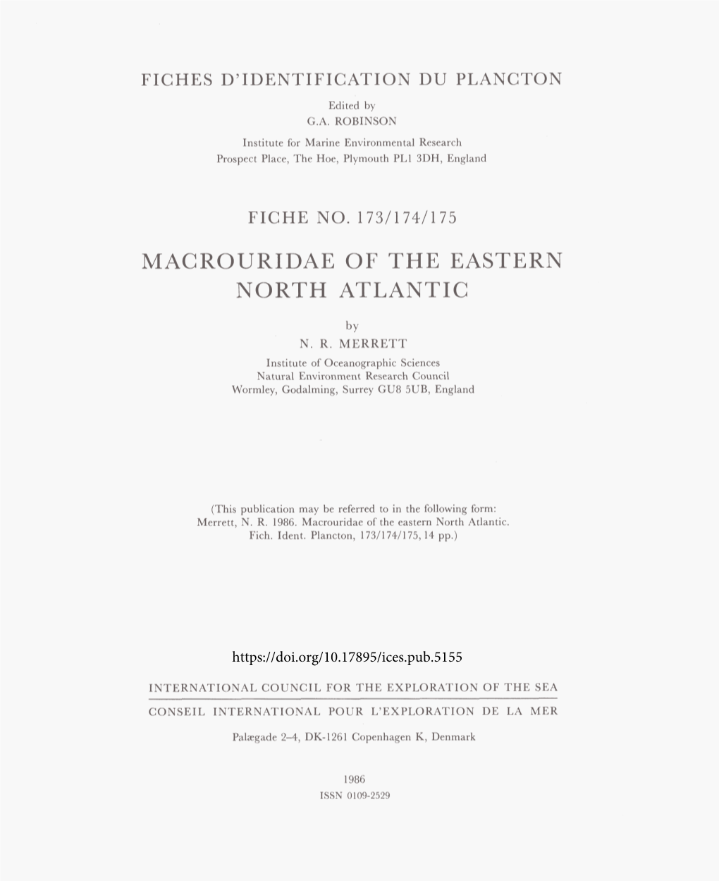 Macrouridae of the Eastern North Atlantic