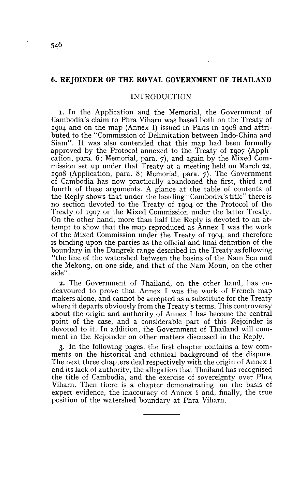 6. Rejoinder of the Royal Government of Thailand Introduction