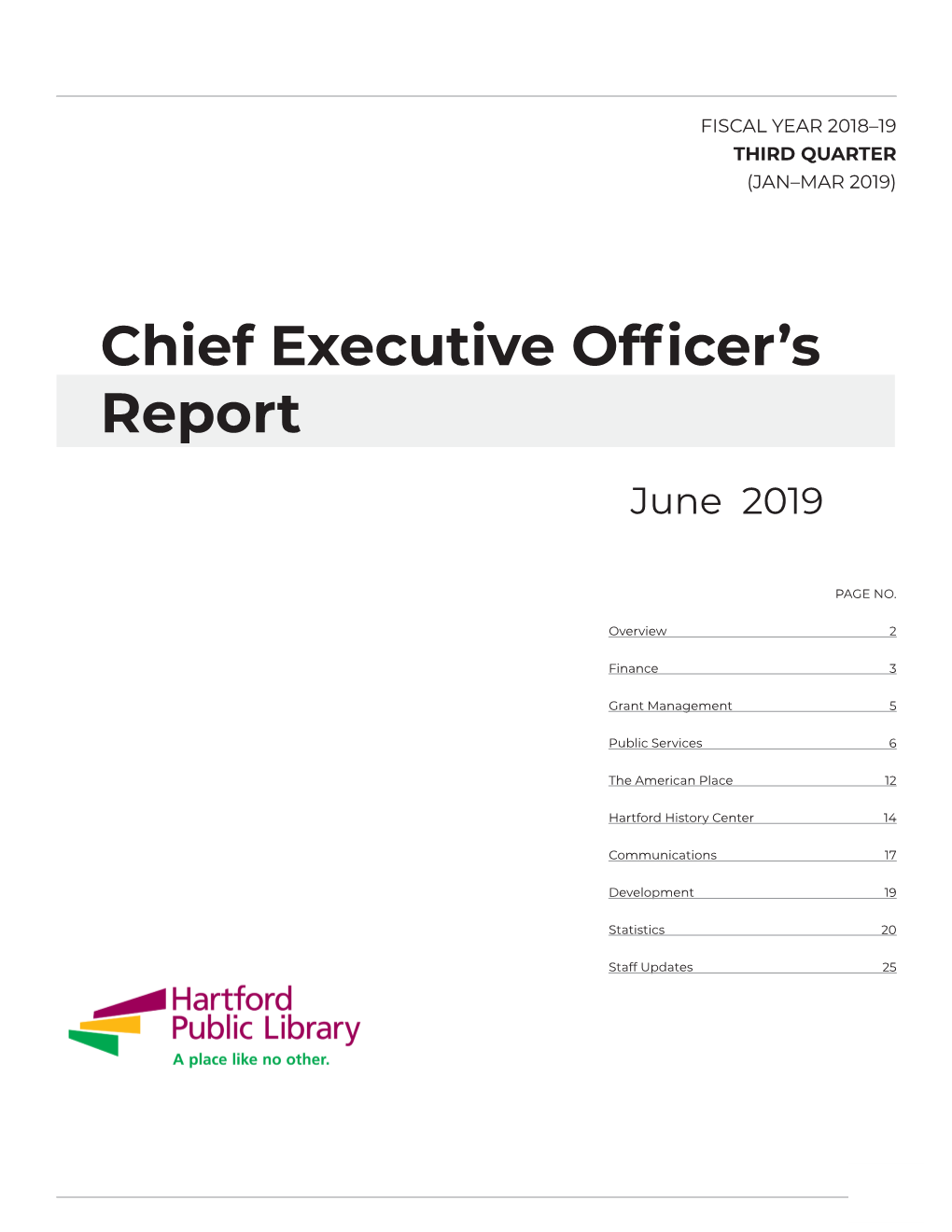 Chief Executive Officer's Report