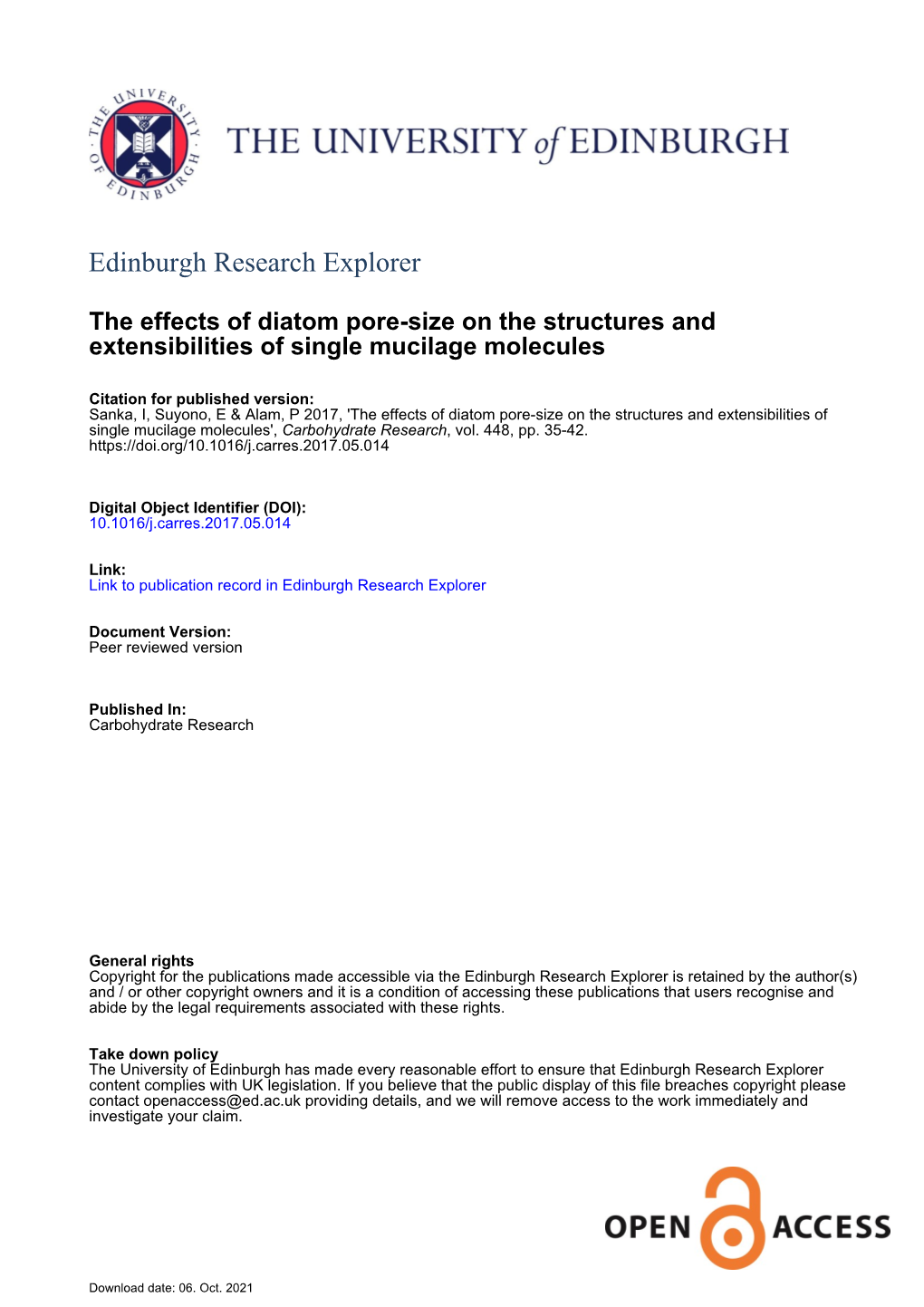 The Effects of Diatom Pore-Size on the Structures and Extensibilities of Single Mucilage Molecules