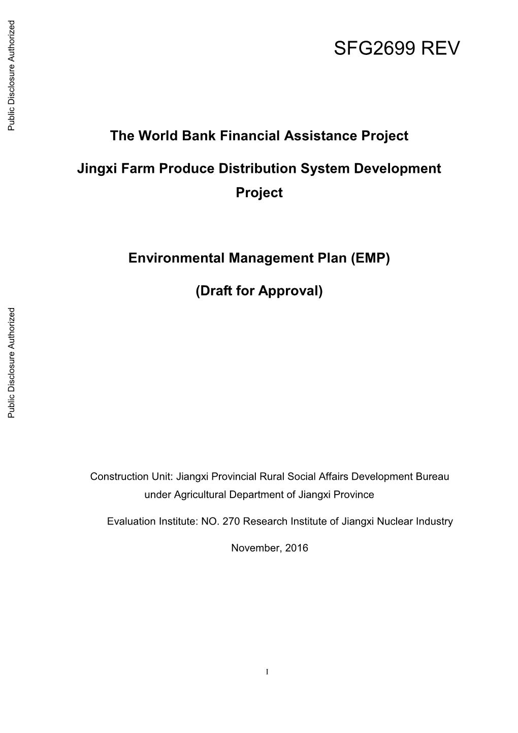 The World Bank Financial Assistance Project