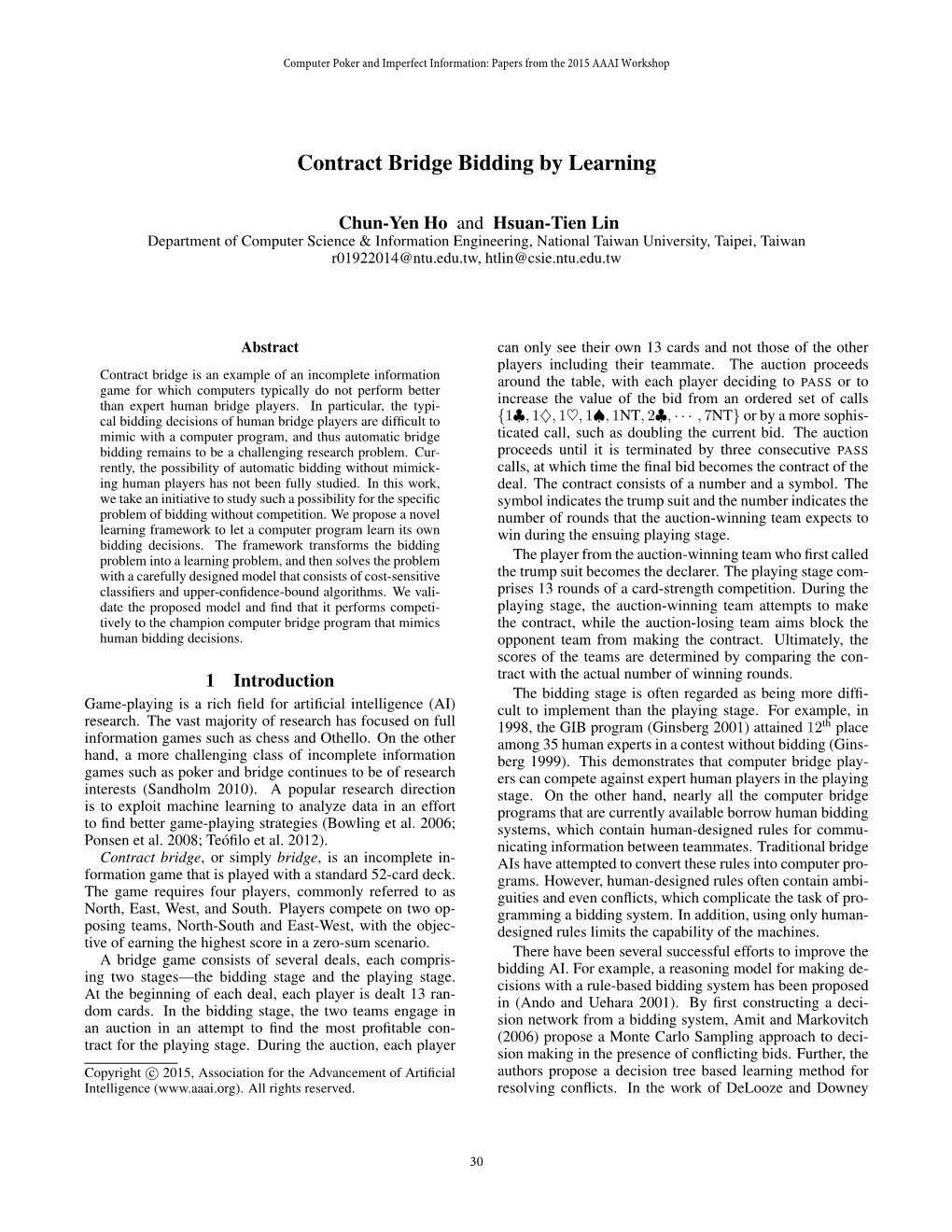 Contract Bridge Bidding by Learning