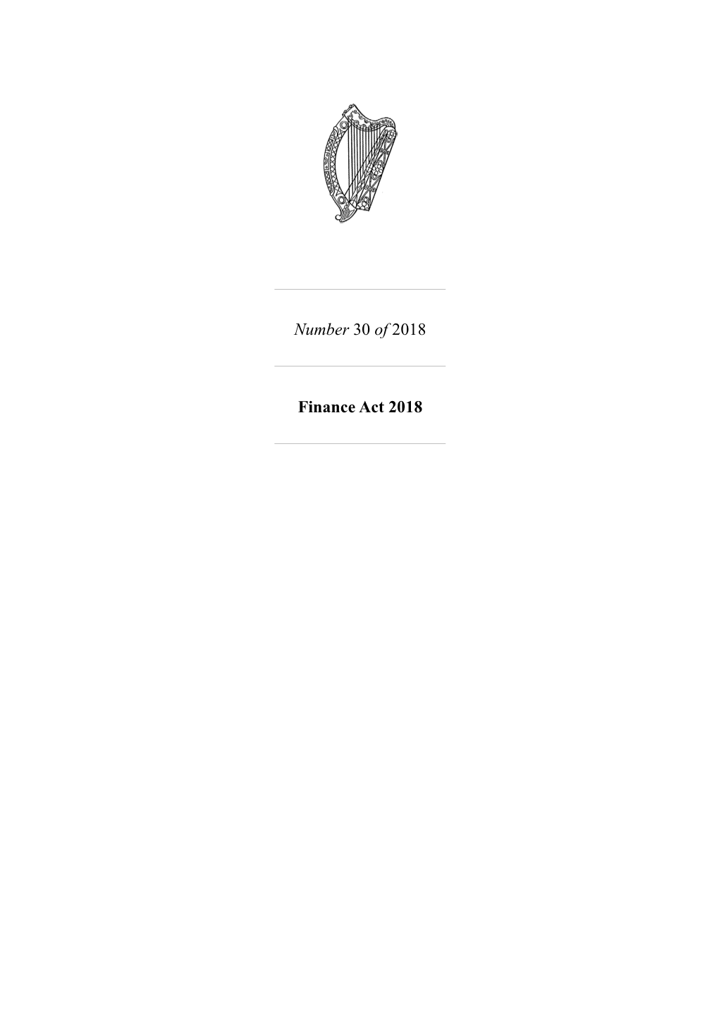 Number 30 of 2018 Finance Act 2018