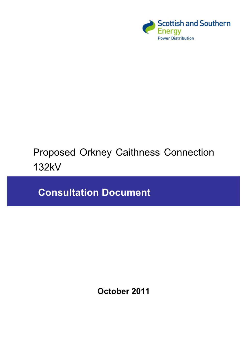 Proposed Orkney Caithness Connection 132Kv Consultation
