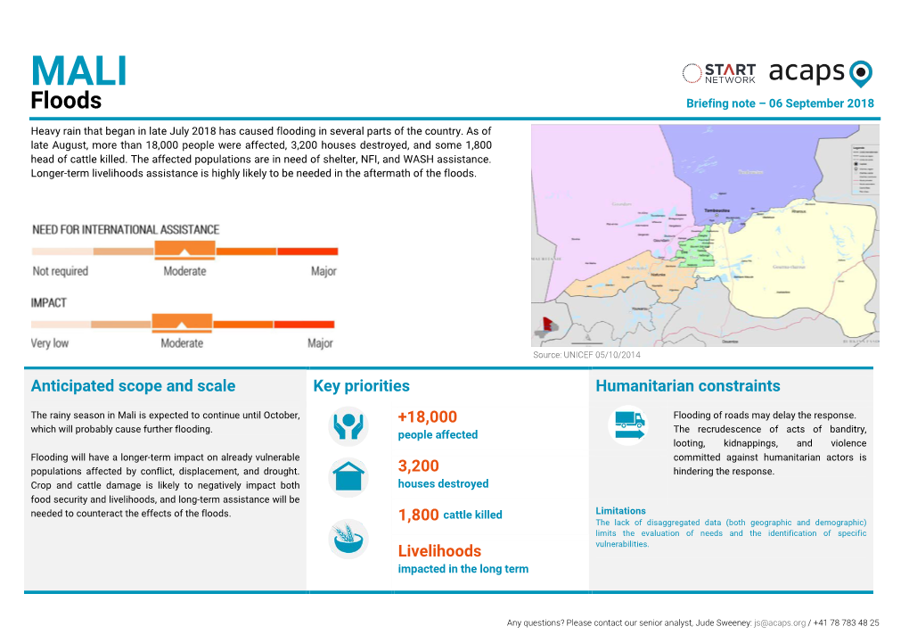 Floods Briefing Note – 06 September 2018