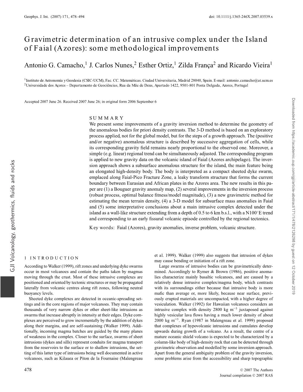 Gravimetric Determination of an Intrusive Complex Under the Island of Faial (Azores): Some Methodological Improvements