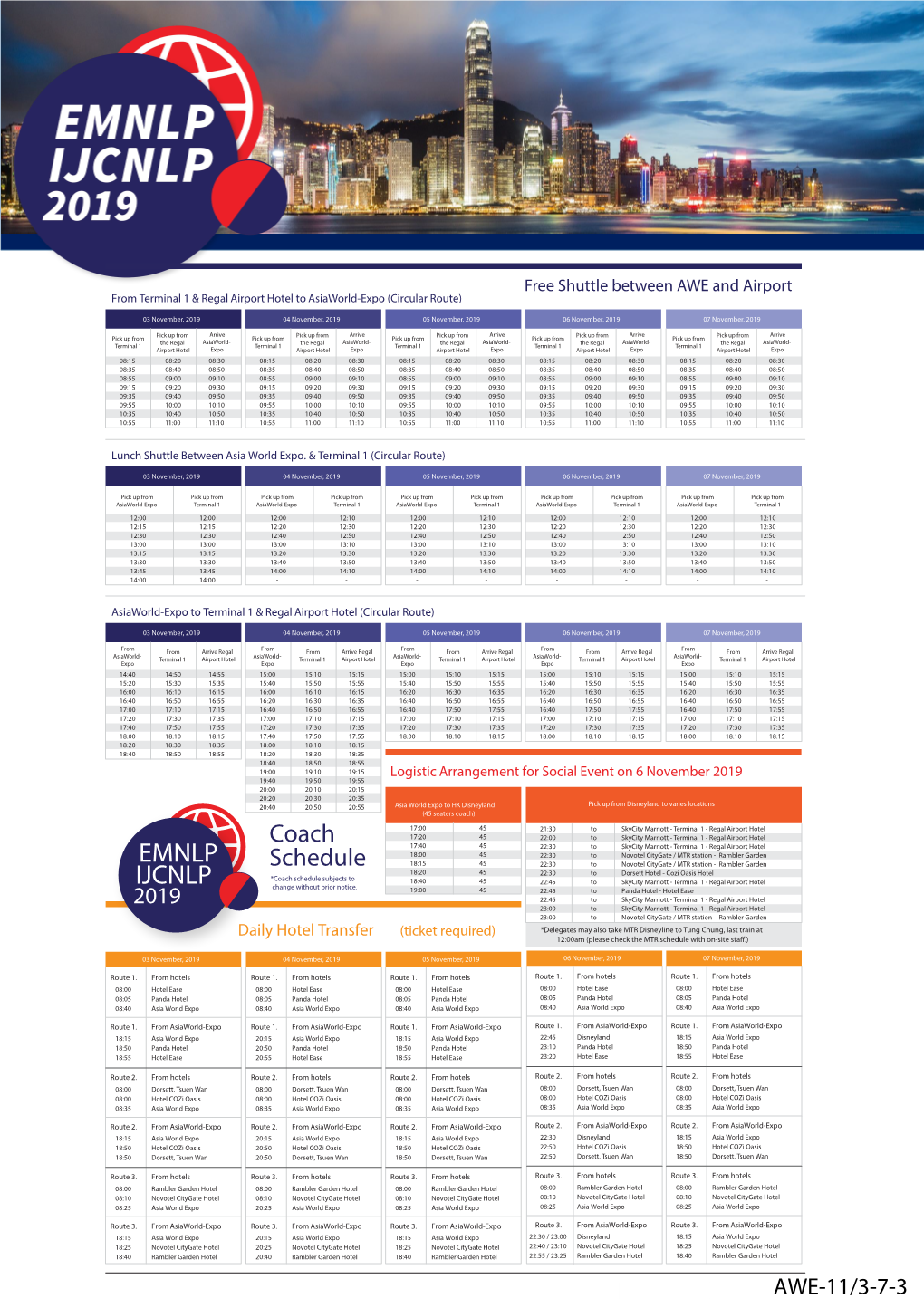 Coach Schedule Subjects to 18:40 45 22:45 to Skycity Marriott - Terminal 1 - Regal Airport Hotel IJCNLP Change Without Prior Notice