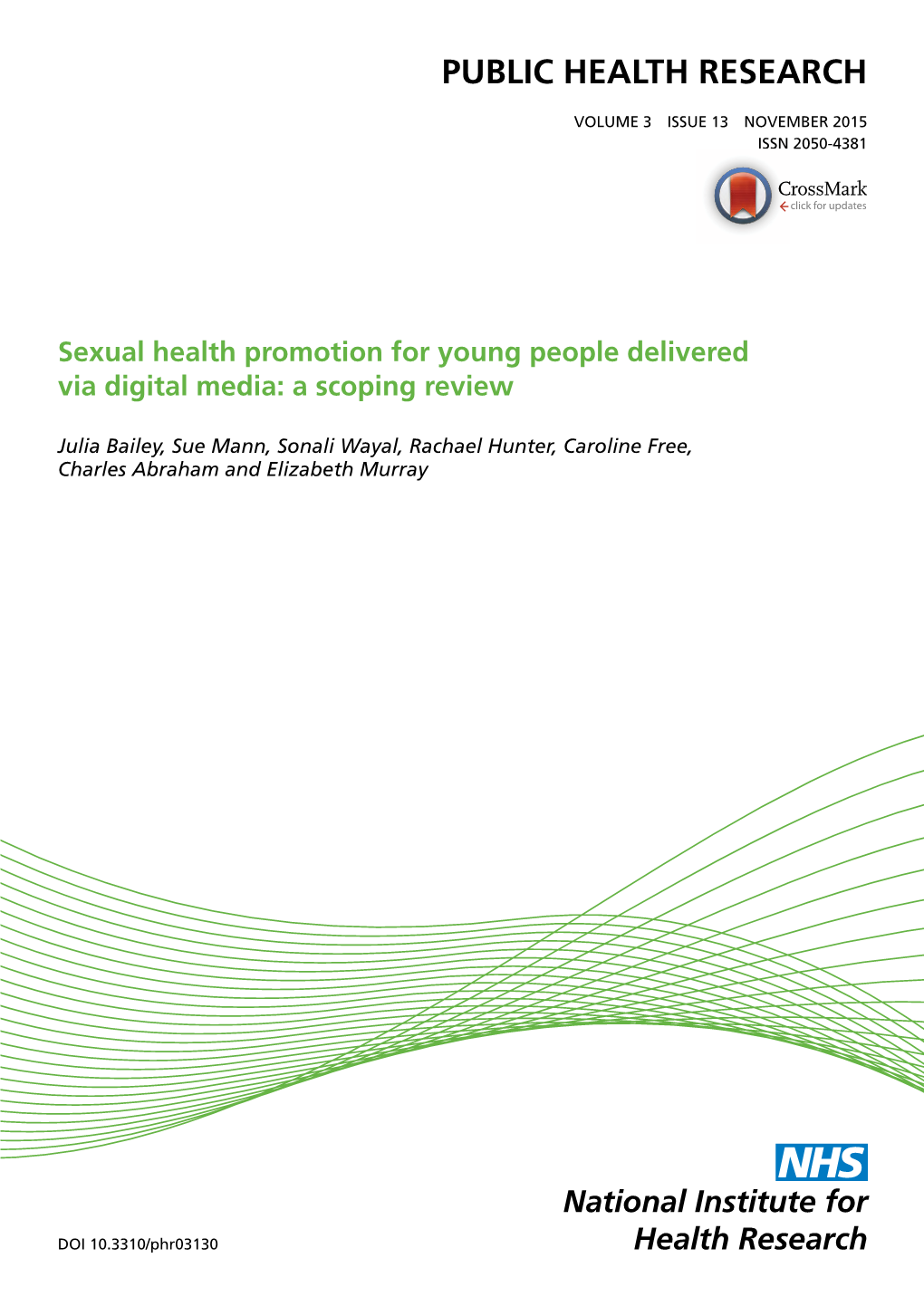 Sexual Health Promotion for Young People Delivered Via Digital Media: a Scoping Review
