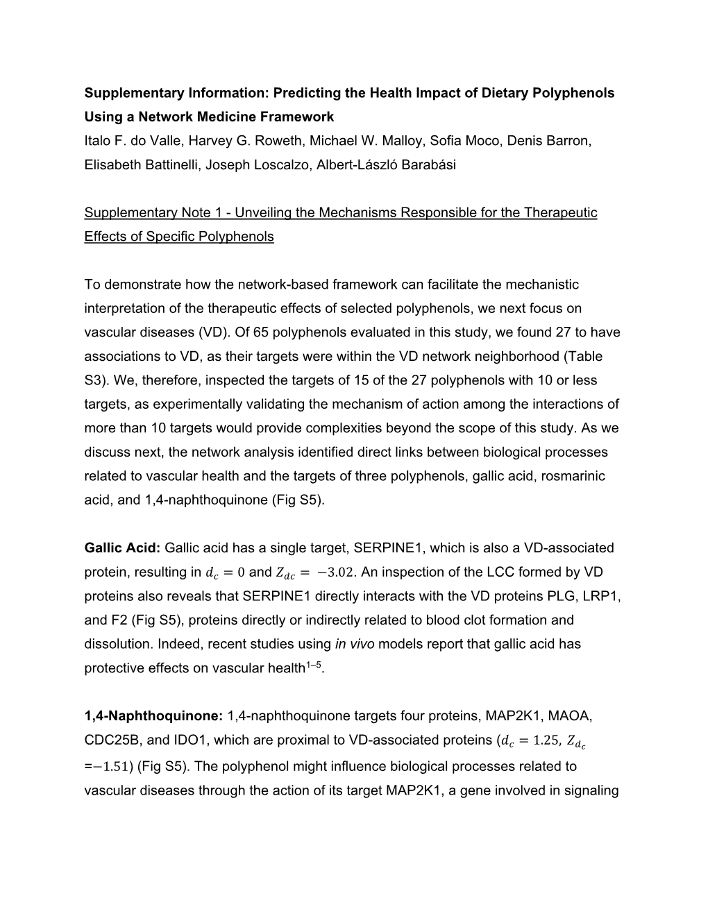 Predicting the Health Impact of Dietary Polyphenols Using a Network Medicine Framework Italo F