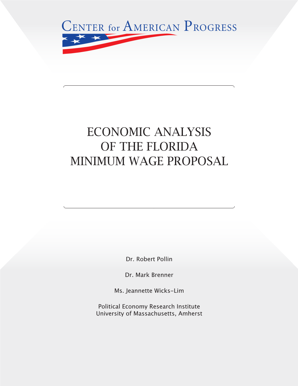 Economic Analysis of the Florida Minimum Wage Proposal