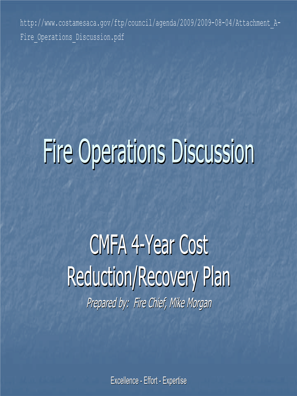 Fire Operations Discussion