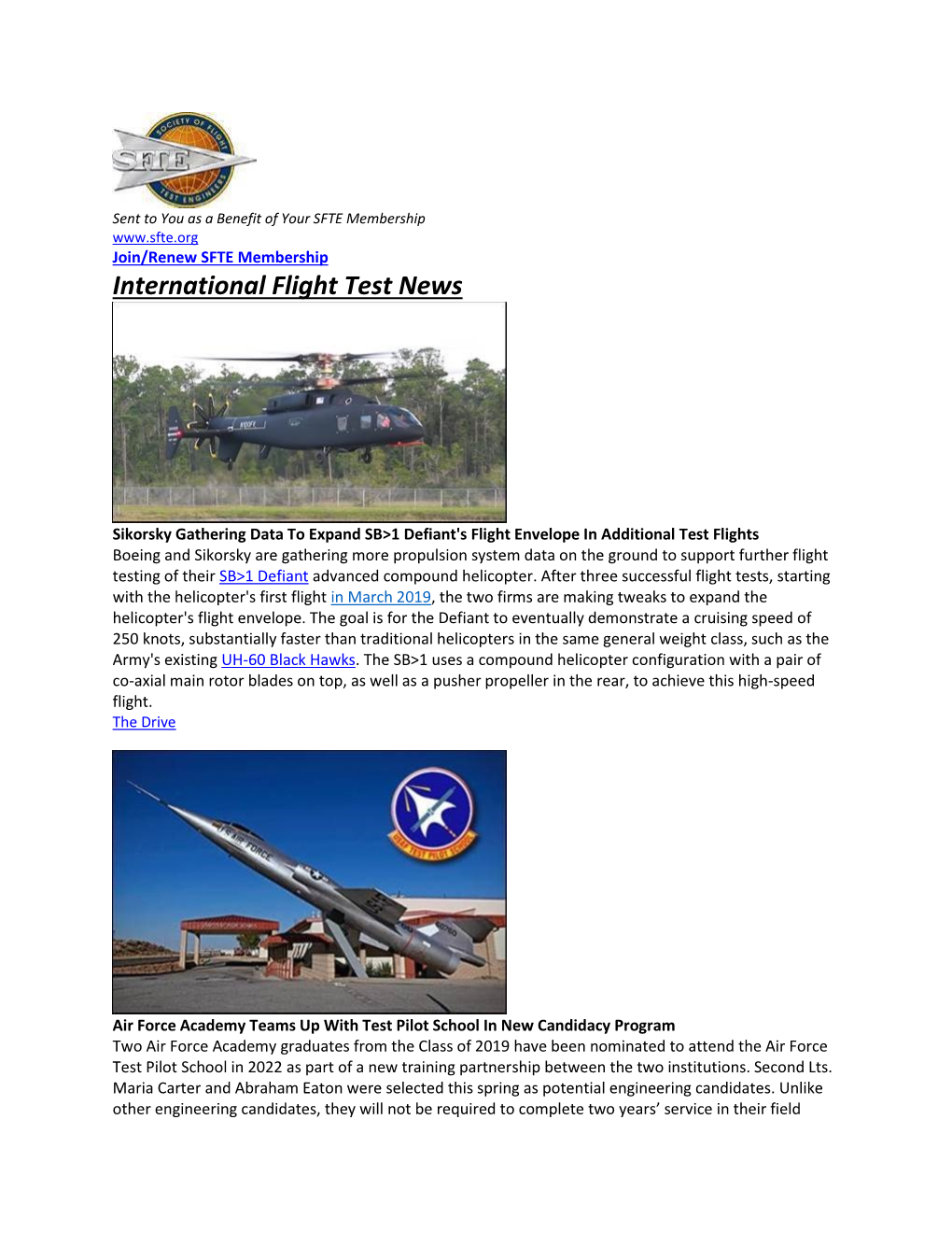 International Flight Test News