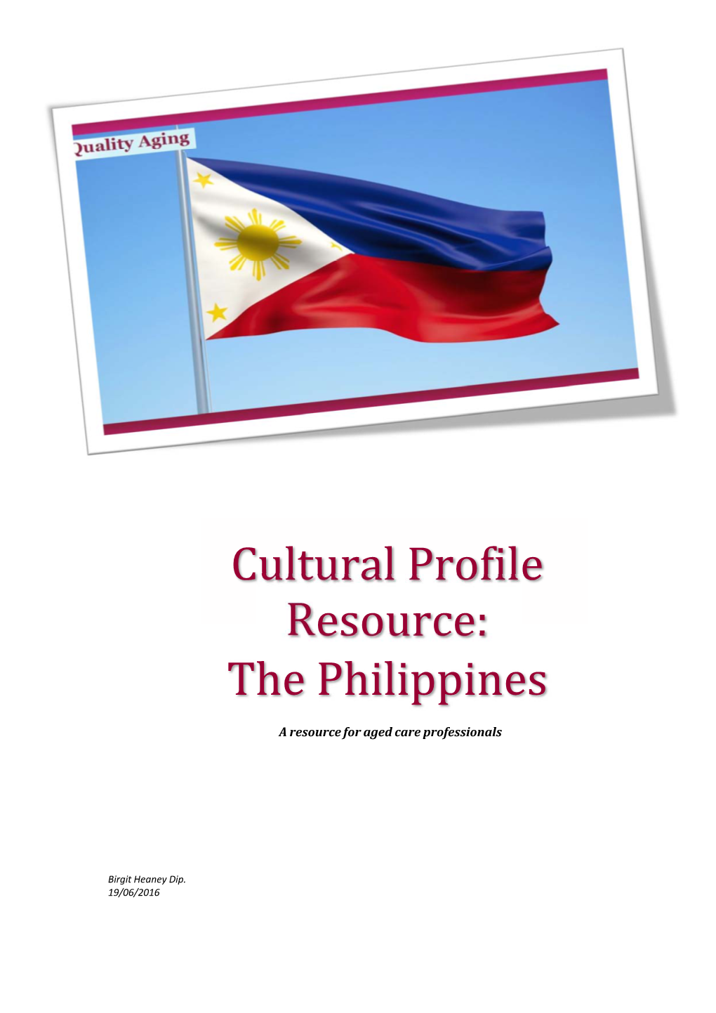 Cultural Profile Resource: the Philippines