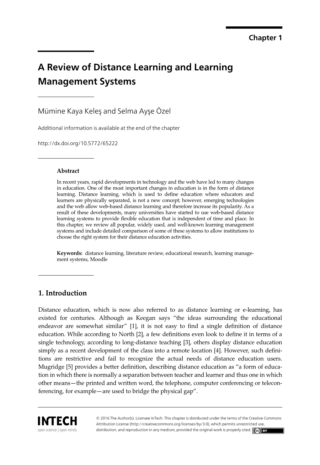 A Review of Distance Learning and Learning Management Systems