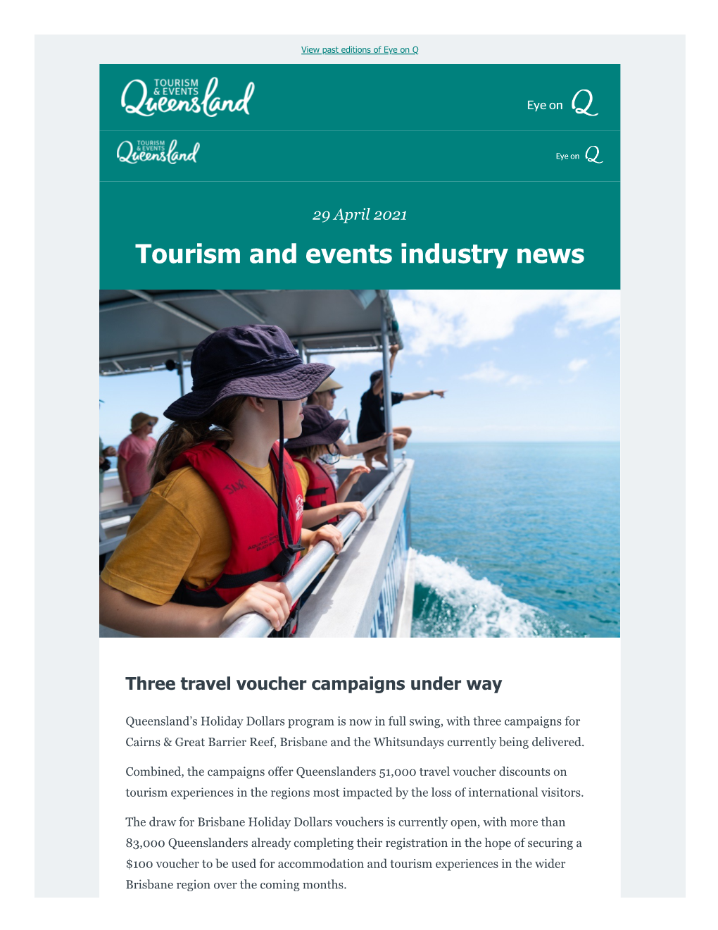 29 April 2021 Tourism and Events Industry News