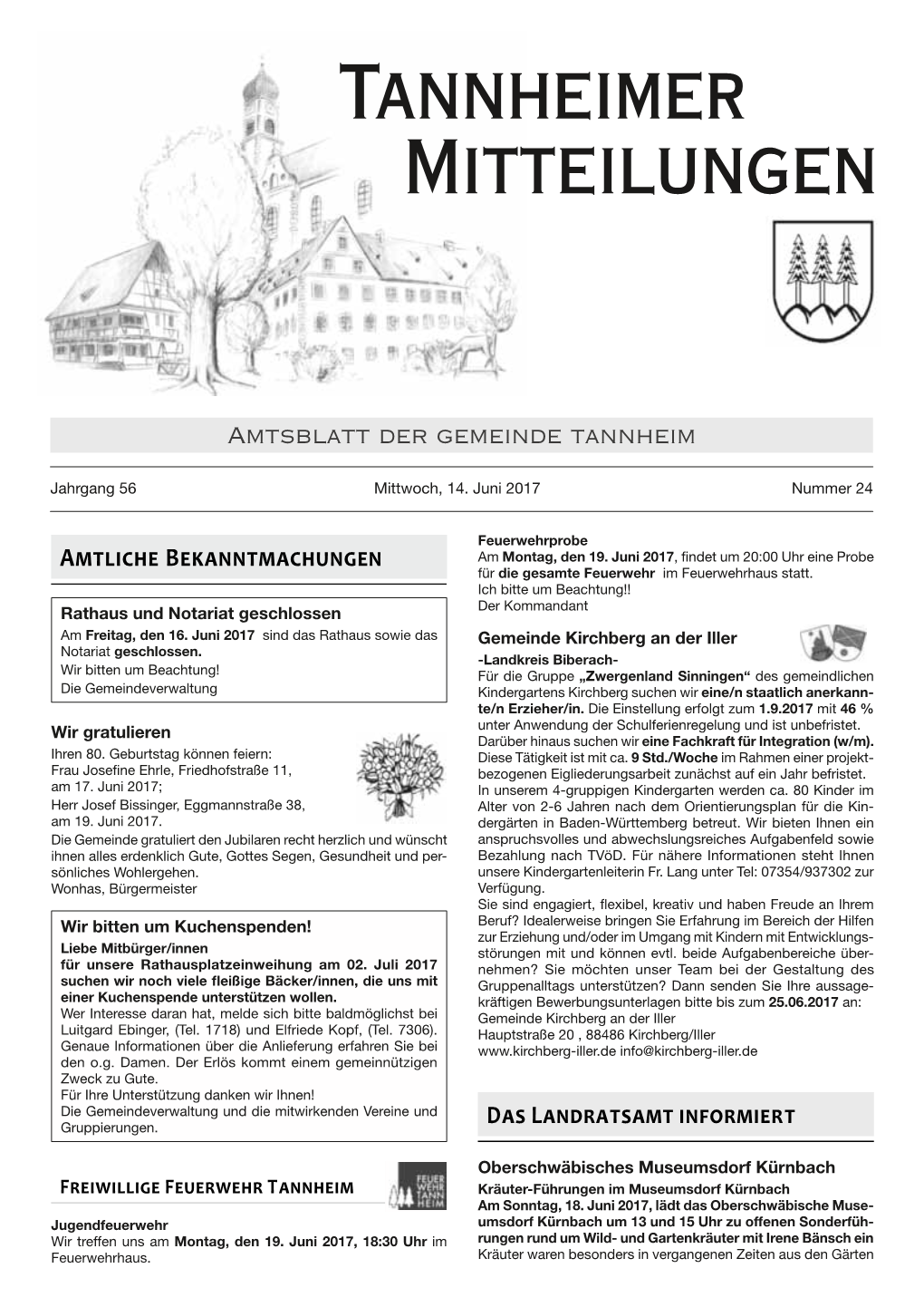 Tannheimer Mitteilungen