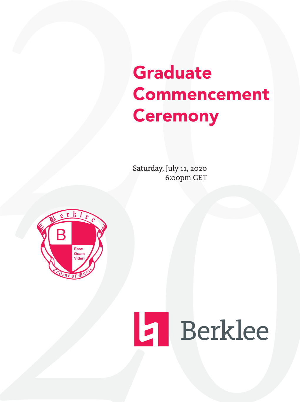 Graduate Commencement Ceremony 2020.Indd