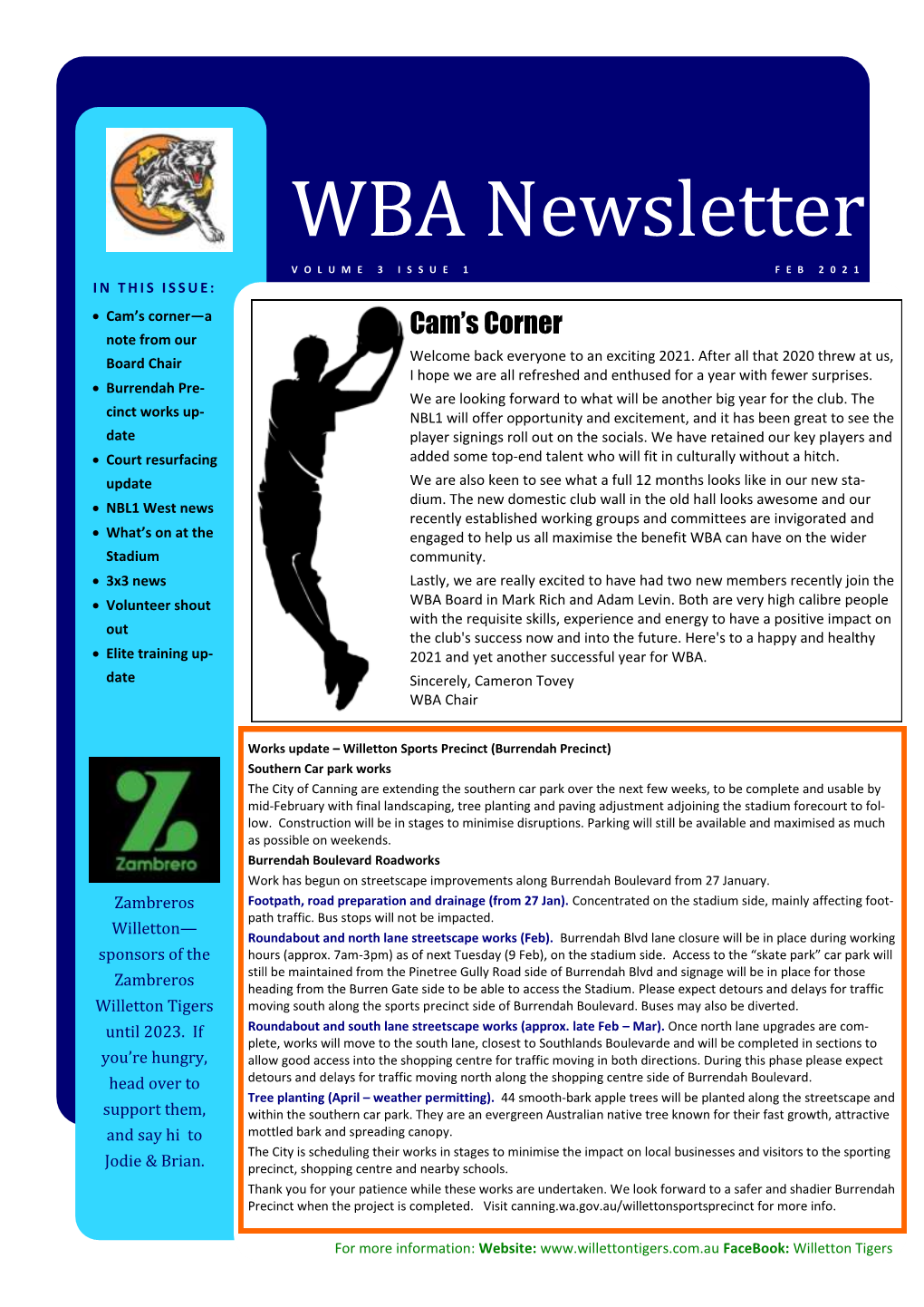 WBA Newsletter