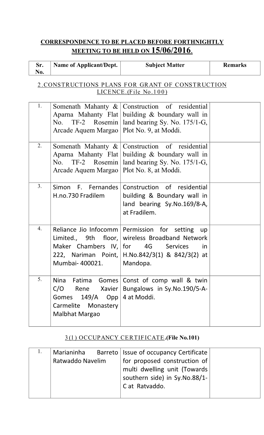 Agenda 15-06-2016