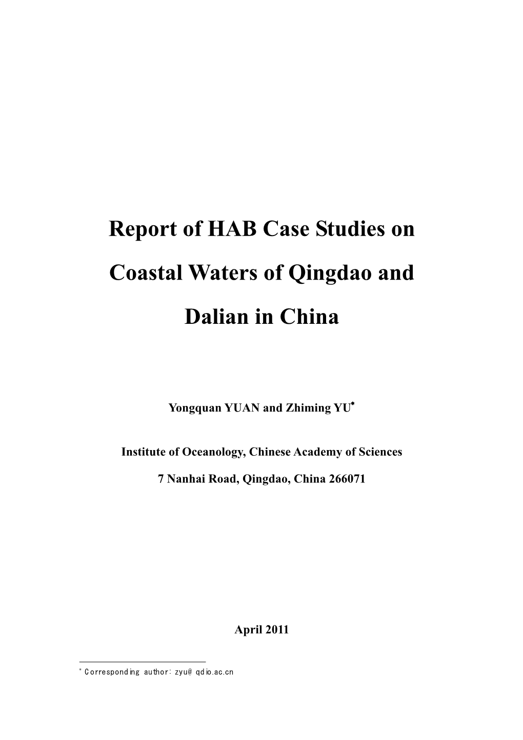 HAB Case Study Report in China