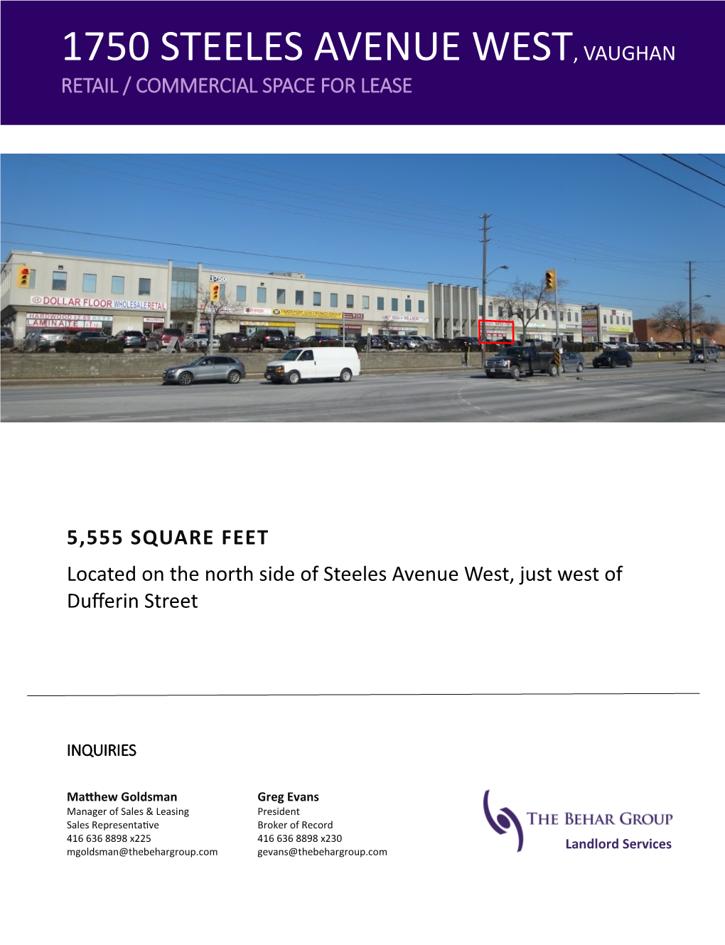 1750 Steeles Avenue West, Vaughan Retail / Commercial Space for Lease