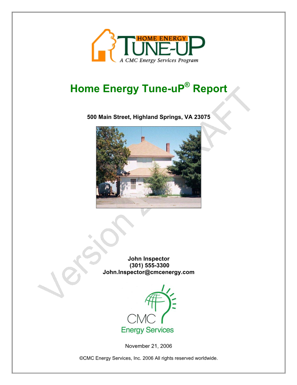 Home Energy Tune-Up Report