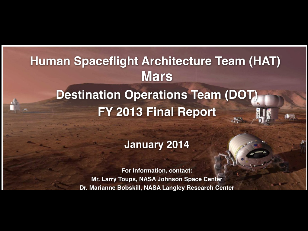 Mars Destination Operations Team 2013