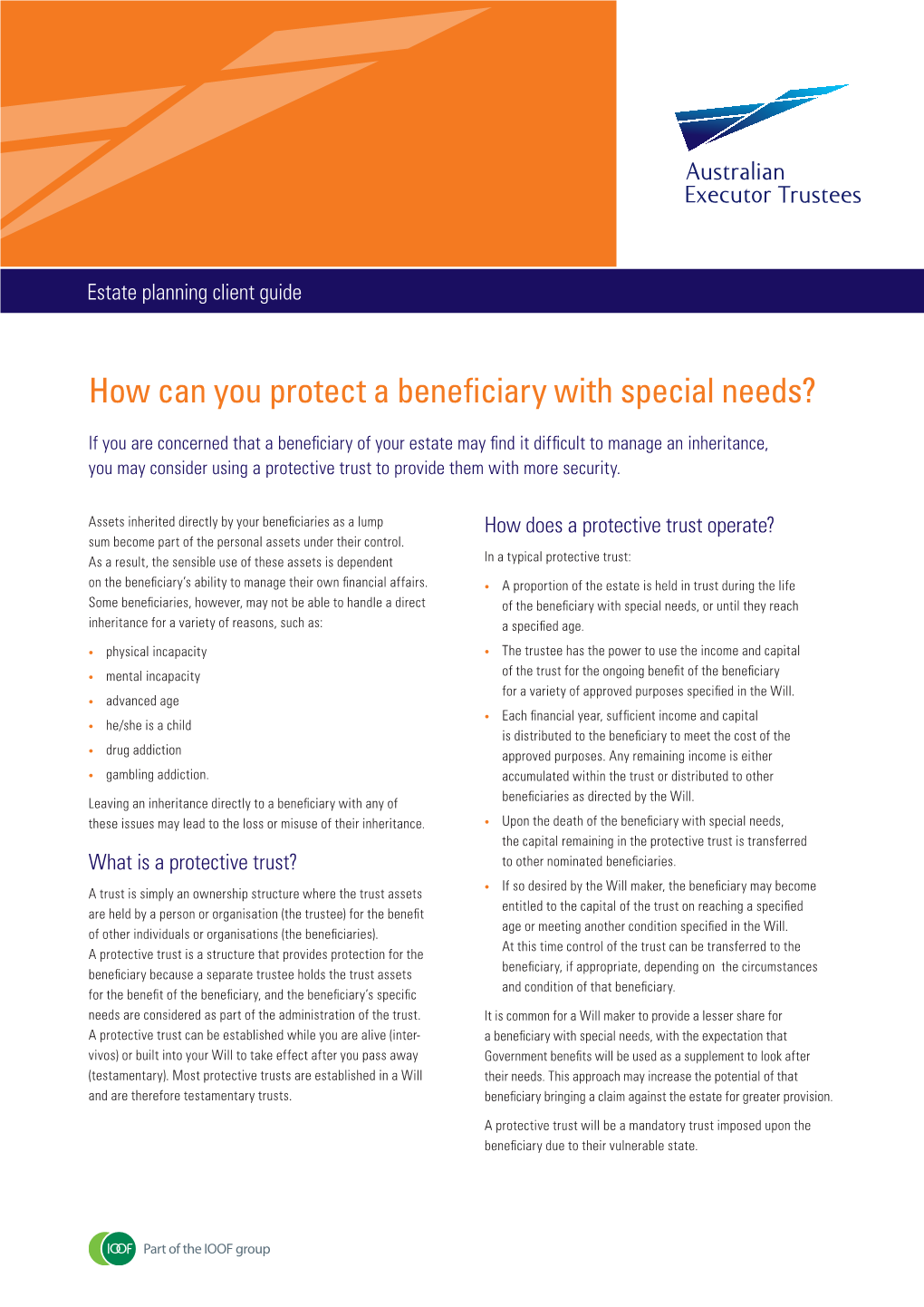How Can You Protect a Beneficiary with Special Needs?