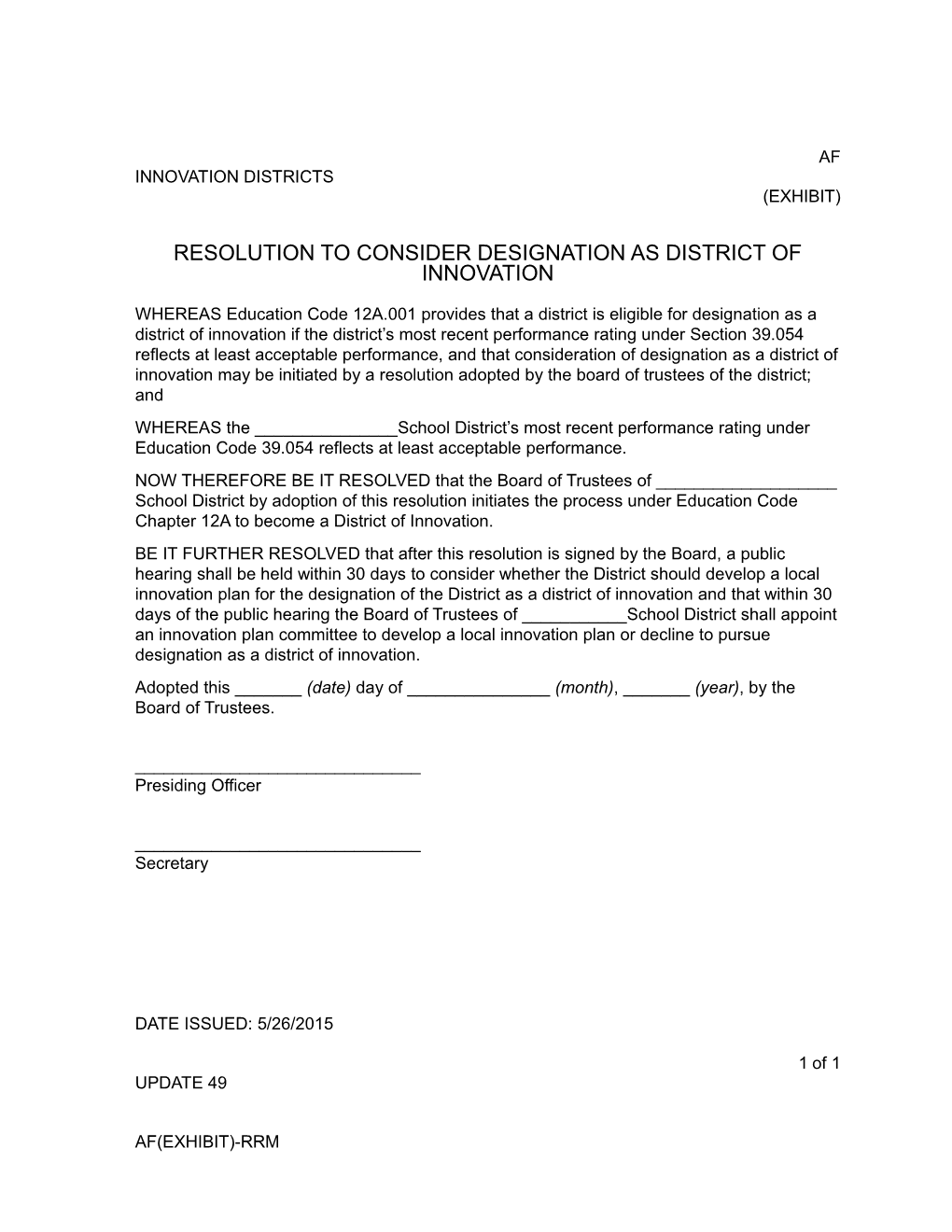 CCA(E)-RRM /Revisions/Numbered Updates/SD.RRM.39/Point Revisions