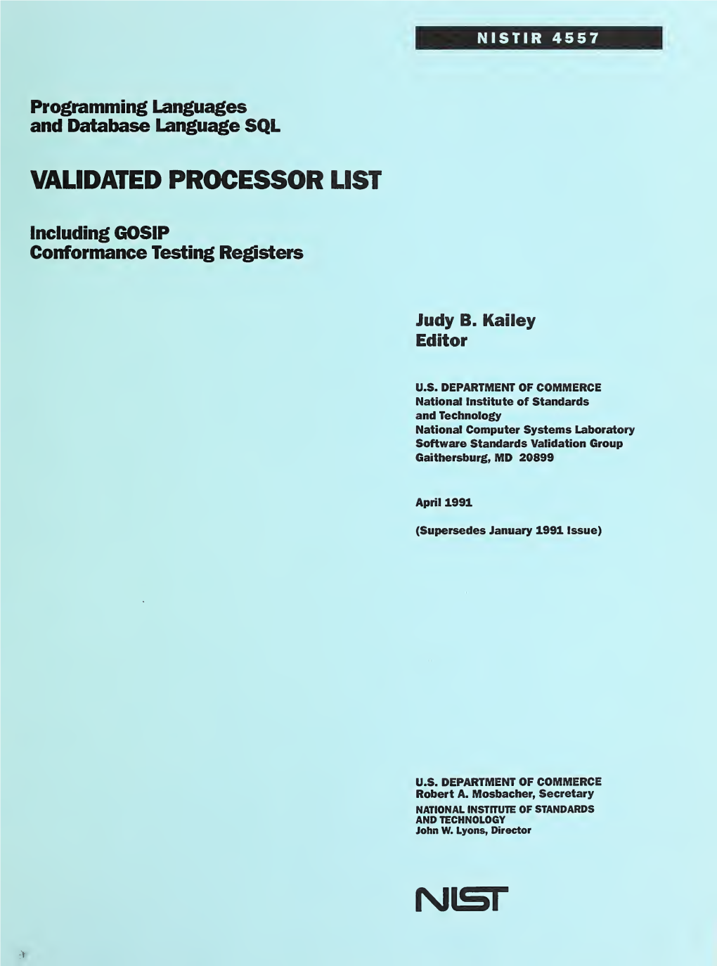 Validated Processor List