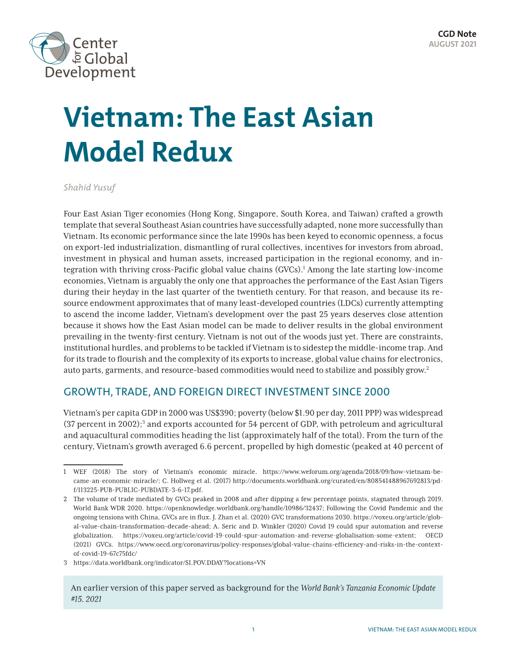 Vietnam: the East Asian Model Redux