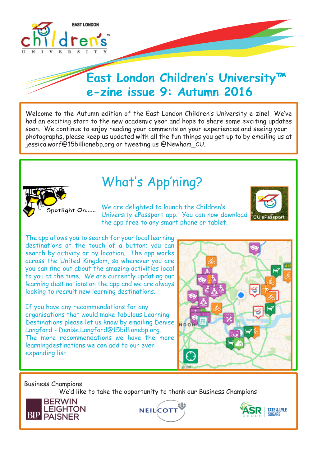 East London Children's University™ E-Zine Issue 9: Autumn 2016