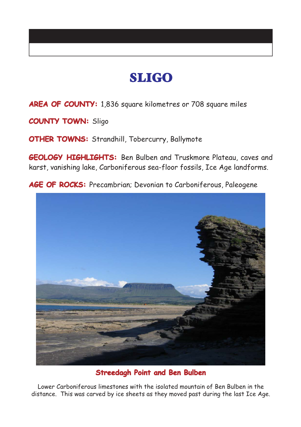 Sligo: COUNTY GEOLOGY of IRELAND 1