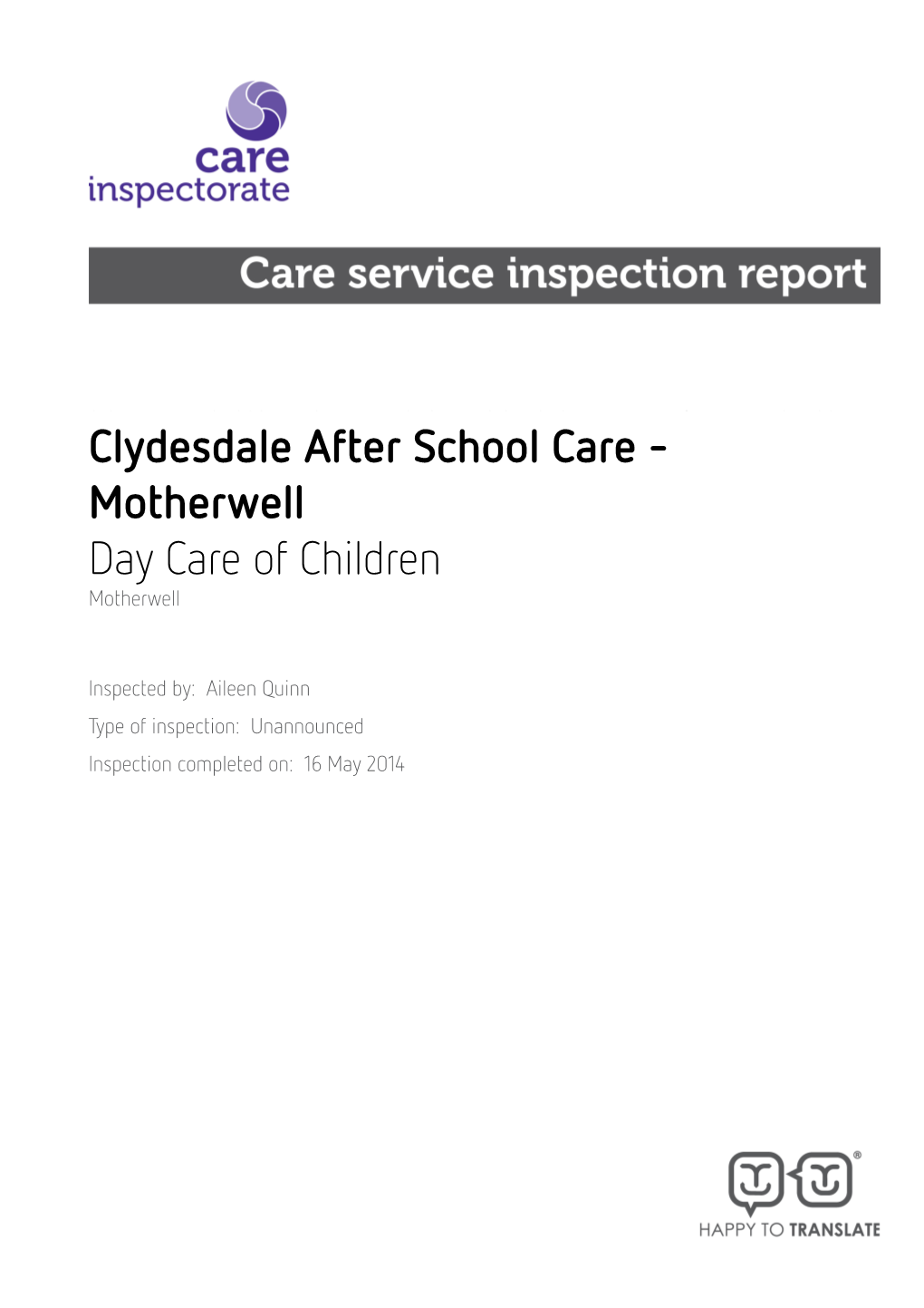 Clydesdale After School Care - Motherwell Day Care of Children Motherwell