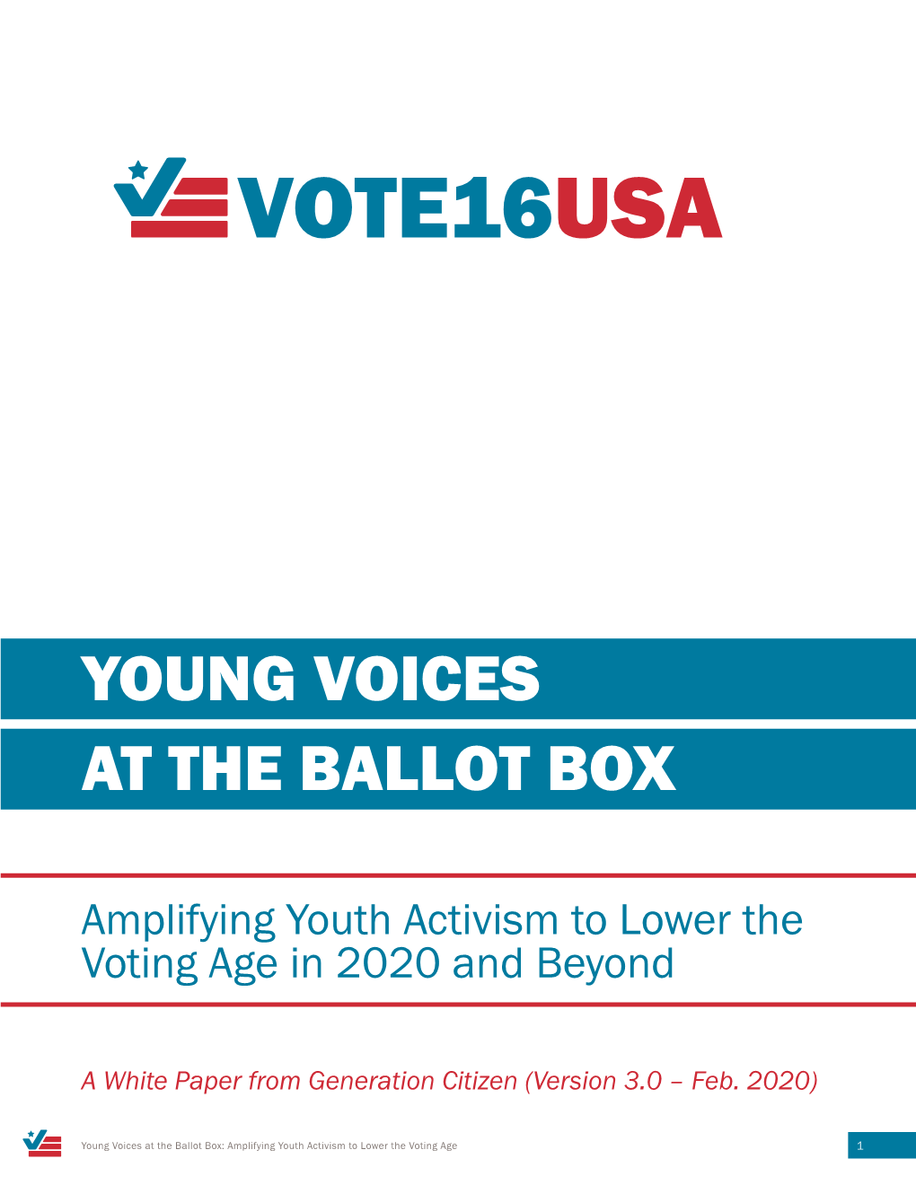The 2020 White Paper "Young Voices at the Ballot Box"
