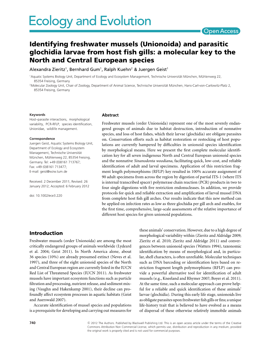 Identifying Freshwater Mussels (Unionoida)