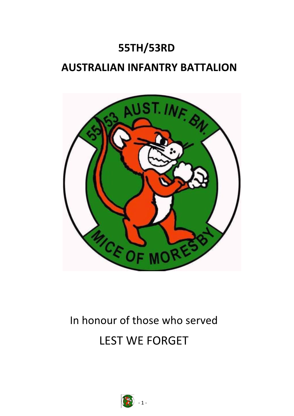 55Th/53Rd Australian Infantry Battalion