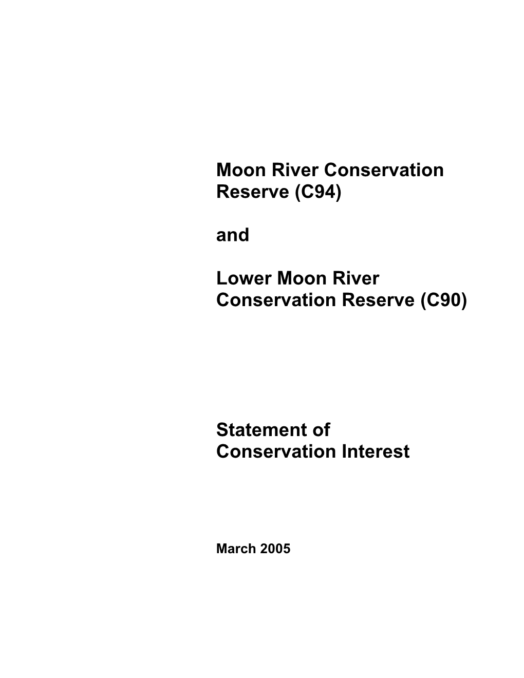 C94) and Lower Moon River Conservation Reserve (C90