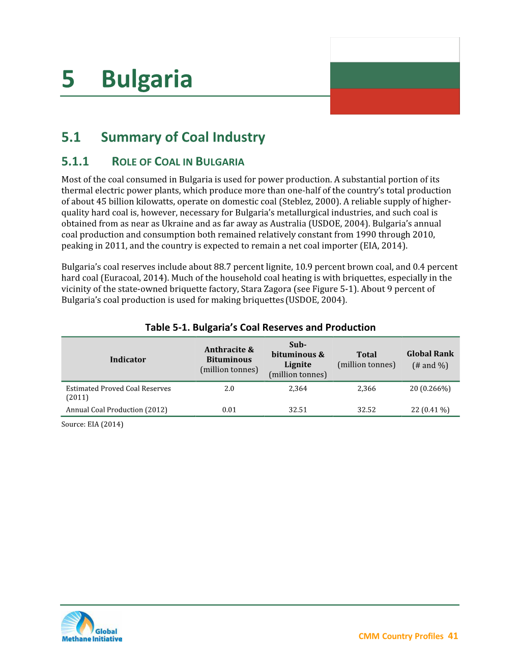 Coal Mine Methane Country Profiles, Chapter 5, June 2015
