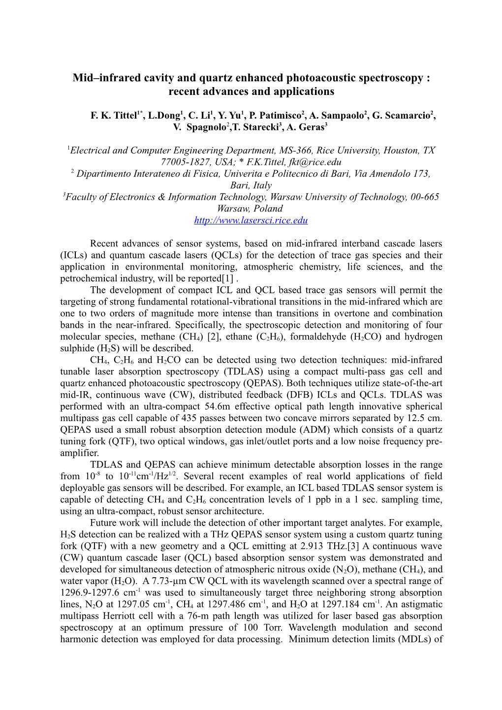 Instructions for Preparation of II-VI'2005 Abstract