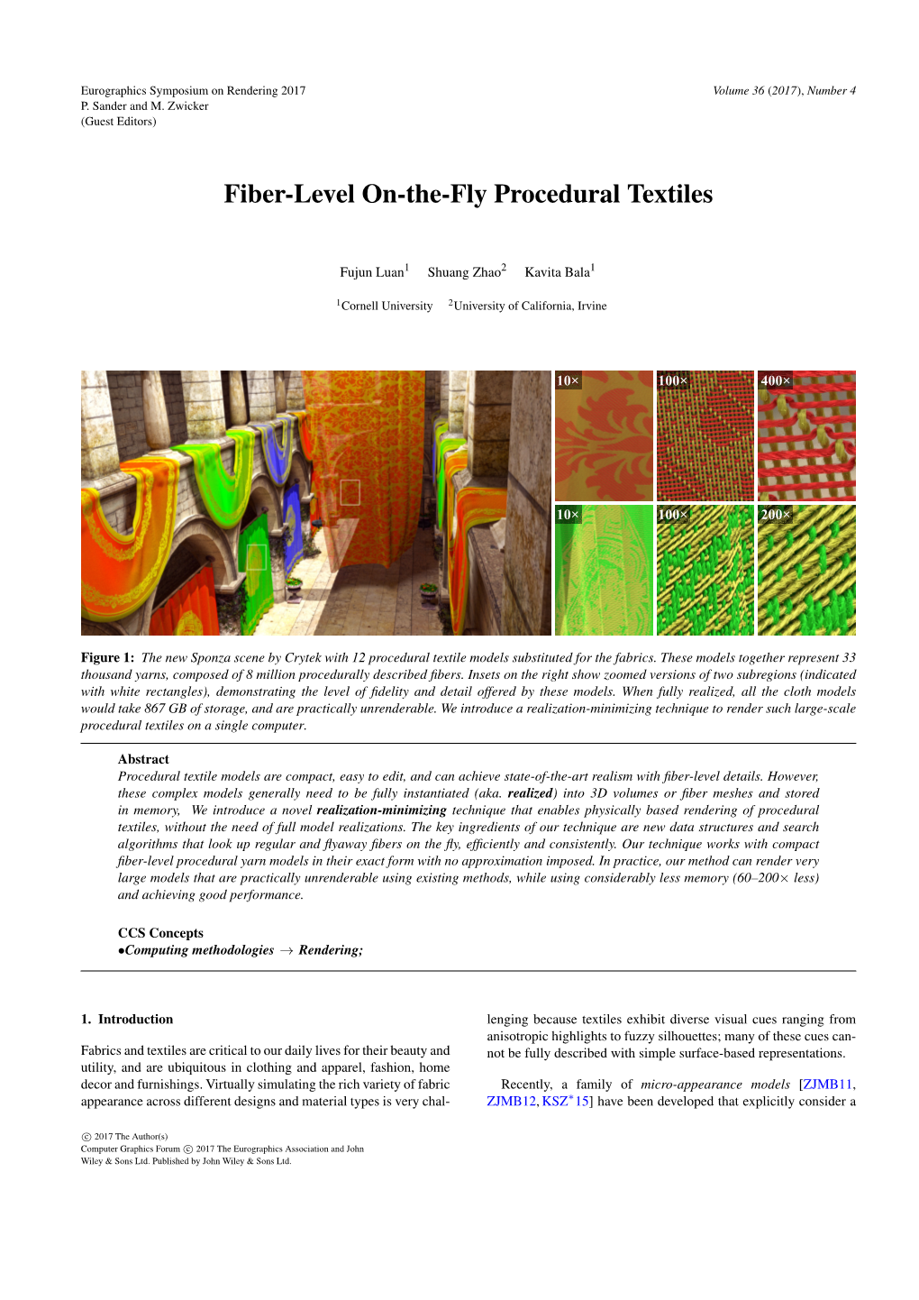 Fiber-Level On-The-Fly Procedural Textiles