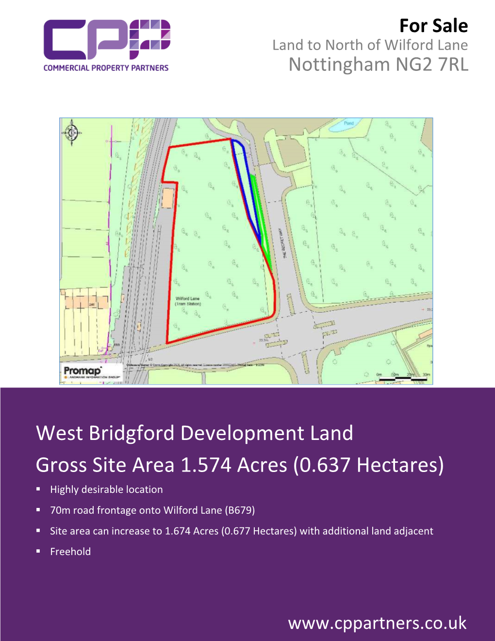 West Bridgford Development Land Gross Site Area 1.574 Acres (0.637 Hectares)