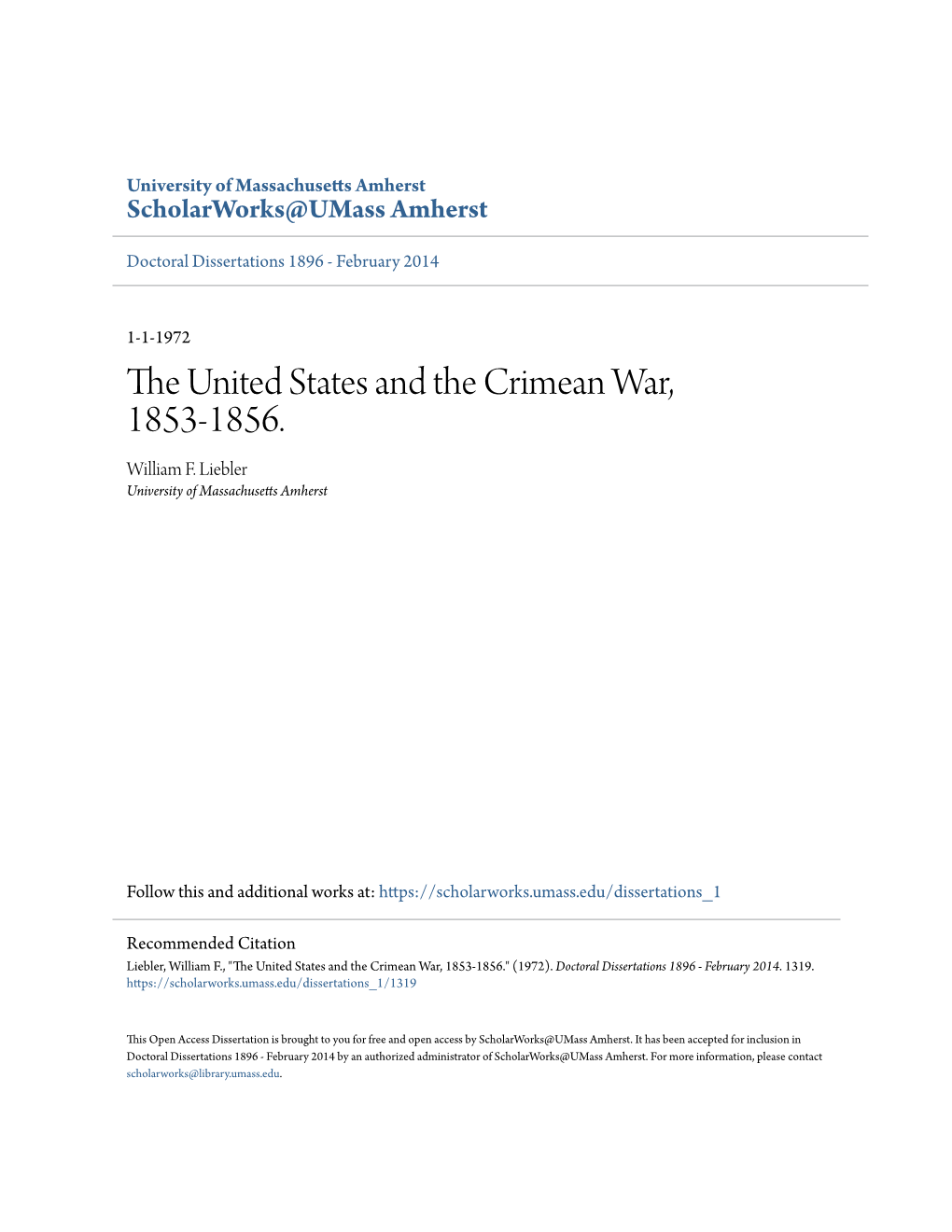 The United States and the Crimean War, 1853-1856