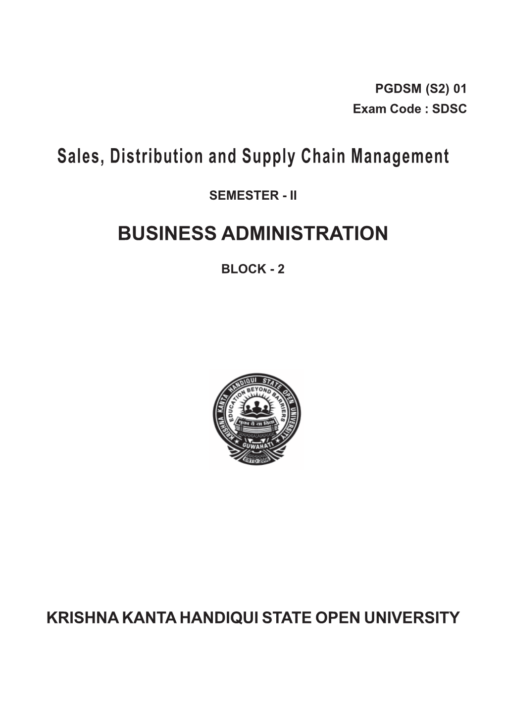 Sales, Distribution and Supply Chain Management