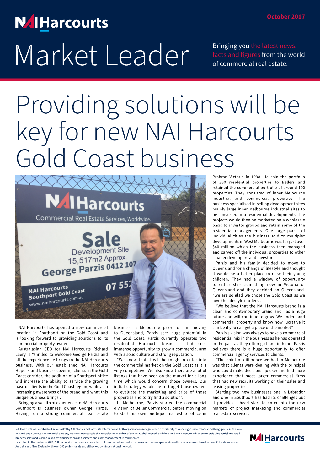 Providing Solutions Will Be Key for New NAI Harcourts Gold Coast Business Prahran Victoria in 1998