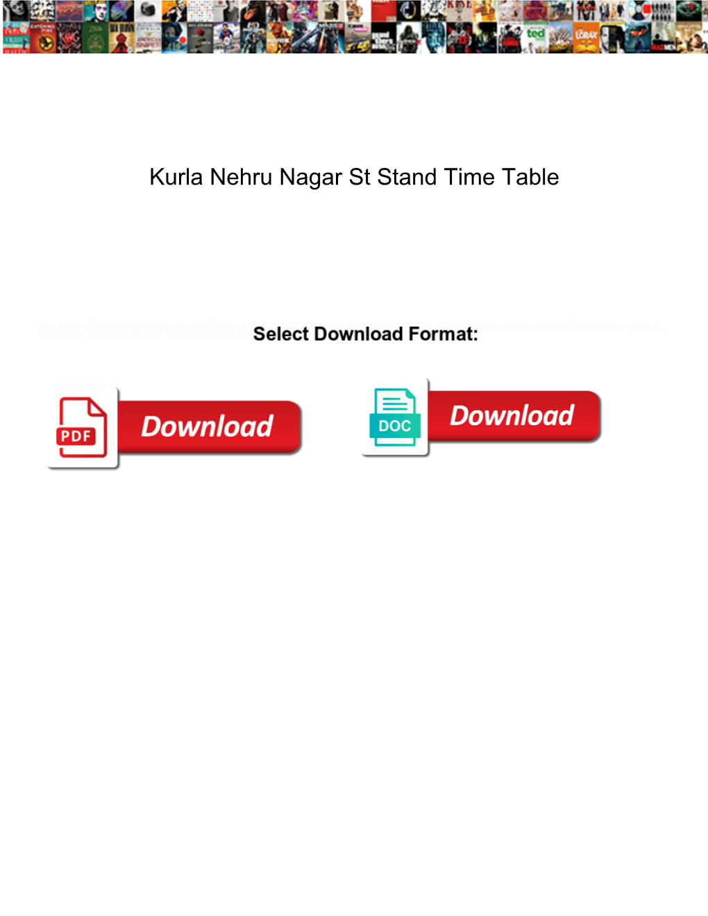 Kurla Nehru Nagar St Stand Time Table