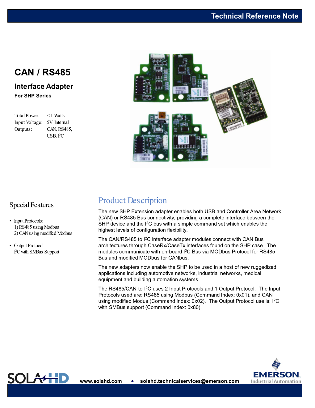 CAN / RS485 Interface Adapter for SHP Series