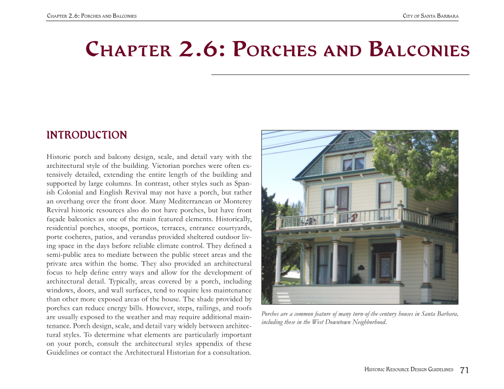 Chapter 2.6-Porches and Balconies